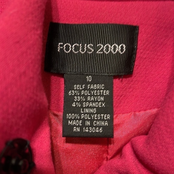FOCUS 2000 Hot Pink Coat‎ Lined Spring Size 10 - Picture 3 of 5